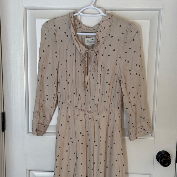 McGuire Peasant Midi Dress Beige Polka Dot 31715 - Picture 3 of 10